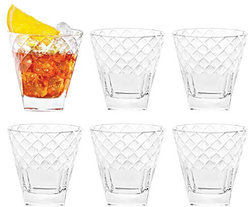 Barski europea in vetro – Bicchieri tumbler double old fashioned – Design unico – Set di 6 – 11.5 oz. – Made in Europe