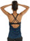icyzone Damen Sport Yoga Top mit BH - 2 in 1 Fitness Shirt Cross Back Gym Sport Tank Top (M, Royal Blue)
