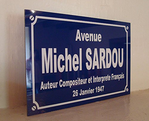 Noir & Mat Sérigraphie Michel SARDOU Plaque de Rue création Originale édition limitée Cadeau Fan collectionneur