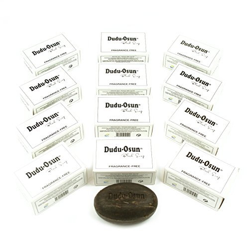 12er Pack Dudu Osun Parfümfreie Schwarze Seife aus Afrika Original Black Soap Fragrance-free 12x150g