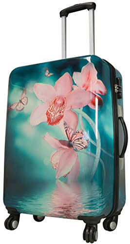 Bowatex Mittlerer Reisekoffer, chic Orchidee, Blumen Koffer 67 cm