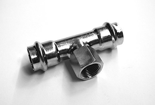 C-Stahl Pressfitting T-Stück mit Innengewinde 22 x 1/2 x 22 mm