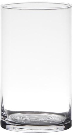 Dekoglas, Vase Zylinder H. 15cm D. 9cm transparent rund Glas Hakbijl