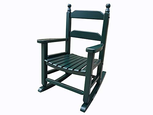 Rockingrocker - K081DG Durable Dark Green Child’s Wood Porch Rocker/Outdoor Rocking Chair - Indoor or Outdoor - Suitable for 3-7 Years Old