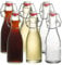 Oil & Vinegar Glass Bottles with Flip Top Lids 150ml Set of 6 - for Storage and Home Decor