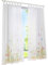 ESLIR Gardinen mit Schlaufen Vorhänge Gardinenschals Transparent Schlaufenschal Blumen Muster Voile Grün BxH 150x245cm 1 Stück