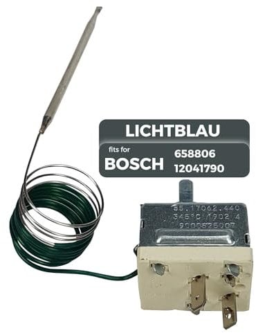 Lichtblau Thermostat Original EGO 55.17062.440 I Backofen Ersatzteil für Bosch, Siemens, Neff, Gaggenau, Balay & Constructa 658806 I Backofen Temperaturregler bis 345°C I Kapillarrohr 900 mm