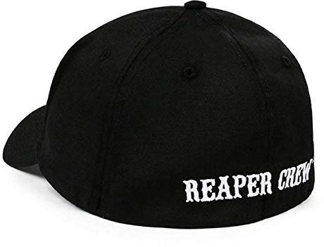 CJYTYM Baseball Caps Schwarzer Reaper Crew-Baseballmütze Bestickter Hut für Frauen Männer - Hip Hop Buchstaben Bestickter Hut