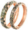 UJOY Roter EmailleArmreif für Frauen, handgefertigtes Armband für Damen, VintageKorallenSchmuck, Geschenk, Rot & Beige WeißgoldSchmuck, 2 Stück, RotgoldArmband, roter Schmuck, Blume & grünes