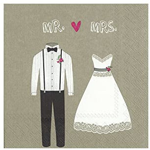IHR Serviette Mr. & Mrs. 5 oder 20 Stück 20 Stück