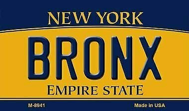 TNND Placa de matrícula del estado de Nueva York del Bronx, 6 x 12 pulgadas