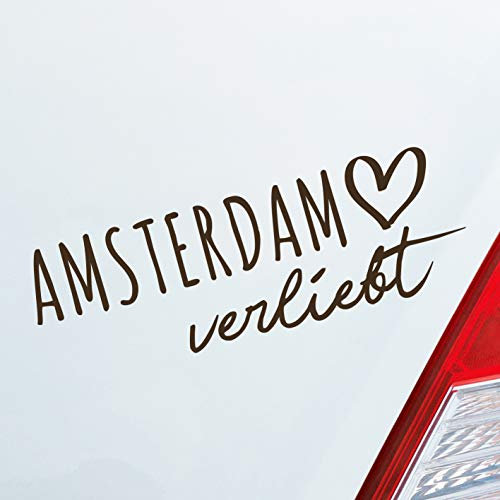 Hellweg Druckerei Amsterdam verliebt Holland Herz Stadt Heimat Liebe Car Auto Aufkleber Sticker Heckscheibenaufkleber