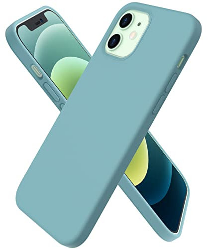 ORNARTO Compatible with iPhone 12 Case 6.1 and iPhone 12 Pro Case, Slim Liquid Silicone 3 Layers Full Covered Soft Gel Rubber Case Cover 6.1 inch-Cactus