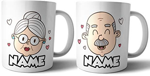 AK Giftshop Personalised Grandparents Tea Coffee Cups - 10oz Durham Mugs