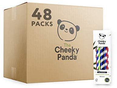 The Cheeky Panda - Bambus Strohhalme - 48x 100 Stück - Mehrfarbig - Umweltfreundliche & biologisch abbaubare Trinkhalme - Ideal für Drinks, Cocktails & Smoothies
