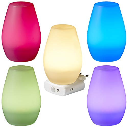 Northpoint LED Steckdosen Nachtlicht Taschenlampe Weiß Wandleuchte Multifunktion Bewegungsmelder Induktionsladung Akku Notlicht Notlampe Stromausfall (Multileuchte Oval)