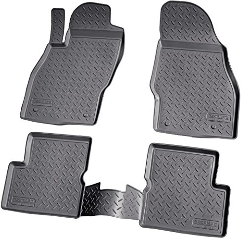 Recambo 3D Gummi Fußmatten kompatibel für OPEL Corsa D Corsa E | BJ 2006-2019 | Auto Gummimatten | Passgenau | mit Rand | schwarz