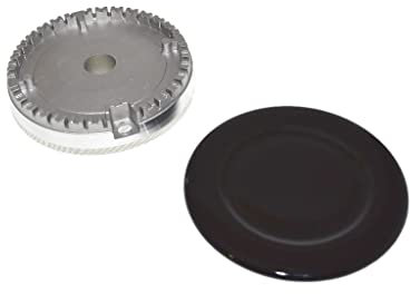 Ufixt Cooker Oven Gas Hob Burner Base and Cap Set 100mm Fits Bosch and Candy Burner Cap 100mm Diameter x 4mm - Burner Cap 100mm Diameter x 4mm Burner Base 95mm Diameter x 16mm