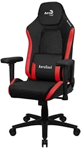 Aerocool CROWNBR Rojo, Silla Gaming Ergonómica, Cojines Ajustables, Cuero Sintético Premium