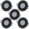 YanFeiYit LED Spots Lampe Leuchte dimmbar Keramik Flach 230V 5W Warmweiß IP44 Schwarz Set (5er Pack)