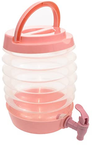RSW Collapsible Drink Beverage Dispenser Plastic 3.3Lt Serving Jar with Tap (Pastel Pink)