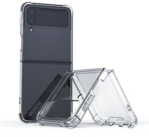 Oprimio Kristallklar Hülle für Samsung Z Flip4 [Silikon Hülle] [%100 Durchsichtig] [Deutsche Material] [Ultra Dünn] Transparente Handyhülle für Samsung Z Flip 4