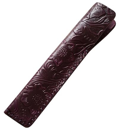 DONGKER Etui Stifte, 1 Stuck Leder Stift-Etui, 165mm Längen, Retro Federtasche Stiftetui Schutzhülle für Kugelschreiber, Eingabestift-Stift, Stylus Pen