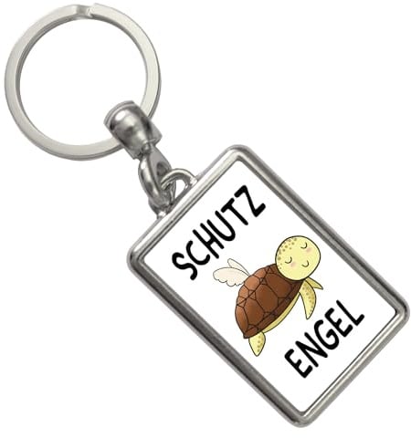 speecheese Schutzengel Schildkröte Schlüsselanhänger witziger Anhänger für den Schlüsselbund als Geschenk für Fahranfänger die einen Aufpasser gut gebrauchen können