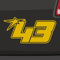 Generisch Startnummer 43 Aufkleber Sticker Start Auto Zahl MTB Motorrad Rennen 20x10cm Farbe: Neongelb