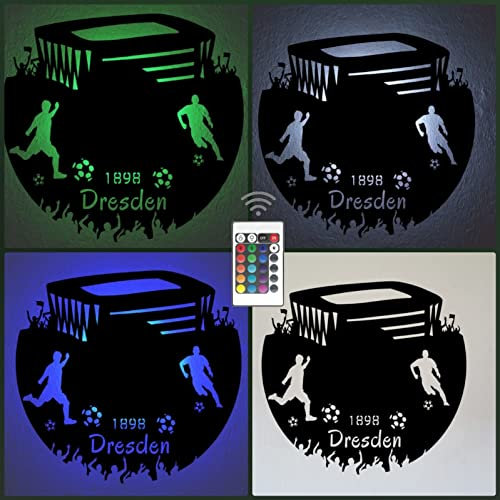 Fußball Fan LED Lampe Dresden Fanartikel Geschenk Fußballfan…