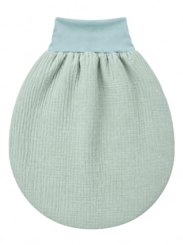 Lilakind Baby Musselin Strampelsack Schlafsack - Blumen Dunkelblau Hellblau Blumen - Ungefuettert/Gefuettert - Gr. 0-36 Monate