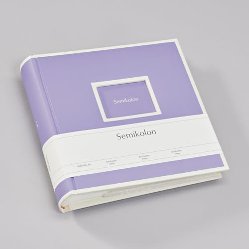 Semikolon 370041 200 Pockets Album - 23 x 22,3 cm - 100 Seiten cremefarben, für 200x 10x15 Fotos - lilac silk lila