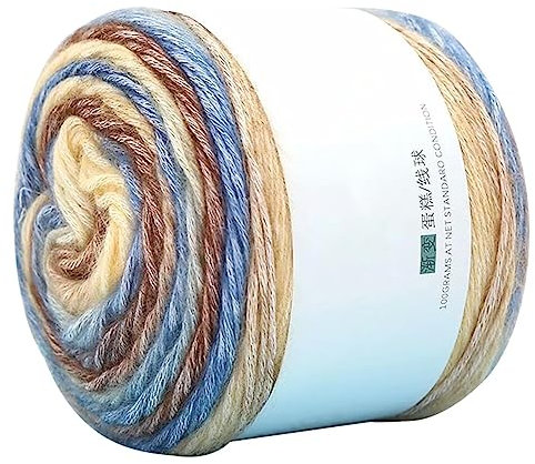 Farbverlaufsgarn 100g, 240 Mete,Farbverlauf Regenbogen Streifen Garn zum Häkeln und Strickgarn,Hüte Schal Pullover Decke Handstrickgarne