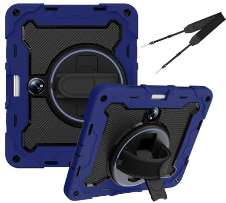 SLLMYYX Custodia per OnePlus Pad/Oppo Pad 2 da 11,6 versione 2023, girevole a 360 gradi, antiurto, supporto protettivo con tracolla da mano (blu navy)