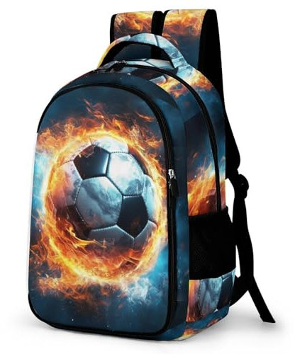 WCEECE Rucksack Jungen Fußball Schulrucksack Mädchen Teenager Jugendliche Coole Schule Daypacks Kinder Schultasche Freizeit Groß Schulranzen Ranzen Schultertaschen