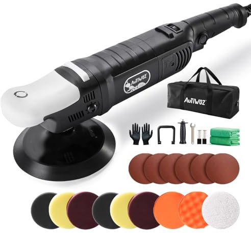 AUTIWOZ Car Buffer Polisher, 6-Inch Rotary Polisher for Car Detailing, 6 Variable Speeds 1000-3800 RPM, Rotary Buffer Kit for Car Detailing/Polishing/Waxing