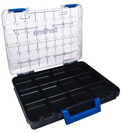 Sortimo T-BOXX 320 mit 45 Insetboxen H31 & Zwischenboden – Doppelte Ordnung auf 2 Ebenen – Transparenter Deckel für schnellen Zugriff – Stapelbar, robust & kompatibel mit Sortimo Fahrzeugeinrichtungen