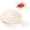 Mini Colander Double-Layer Small Colander Vegetable Washing Basket with Handle, Strainer Detachable Plastic Hanging Strainer for Pasta Salad Fruit Cleaning, Beige