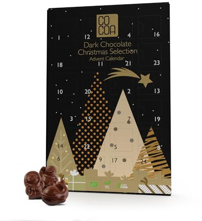 Adventskalender Zartbitterschokolade 70% BIO 180g/ohne weißen raffinierten Zucker/ROH-Schokolade aus ungerösteten Kakaobohnen/klassische Zartbitterschokolade 70% Kakao