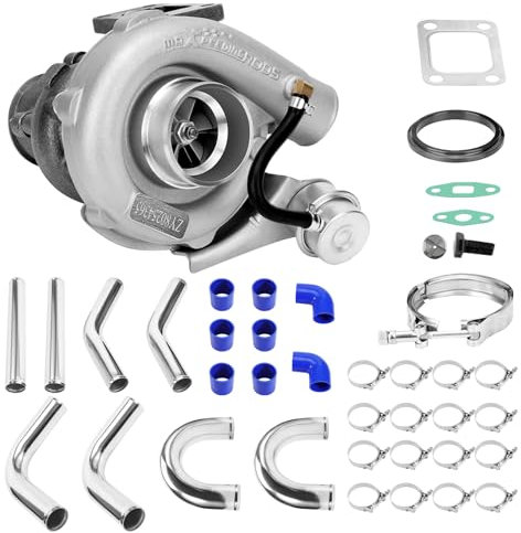 maXpeedingrods Universal T3 T04E V-Band Turbolader 1,5L-2,5L + 2,5 Schlauchleitungssatz