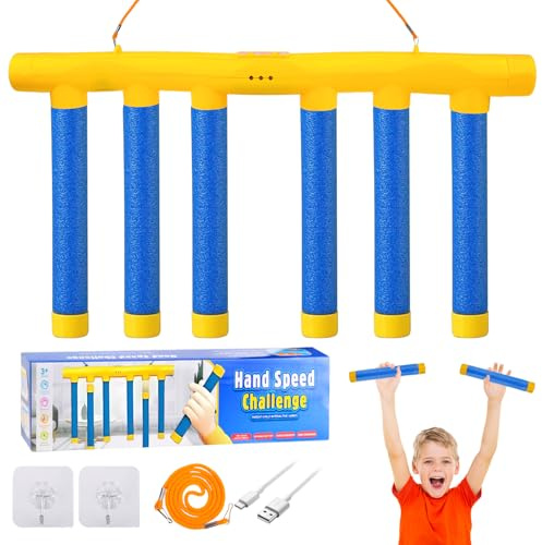 Pipihome Fallende Stöcke Spiel, Reaktionstraining Spielzeug, Drop Stick Reflex Spiel, 3 Drop Geschwindigkeiten, Interaktives Spielzeug, Catching Sticks Game für Kinder und Erwachsene