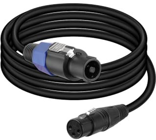 GELRHONR Speakon Câble de connexion mâle vers XLR pour tables de mixage, préamplificateurs, haut-parleurs, etc., avec fermeture rotative (mâle vers XLR femelle, 1,8 m)