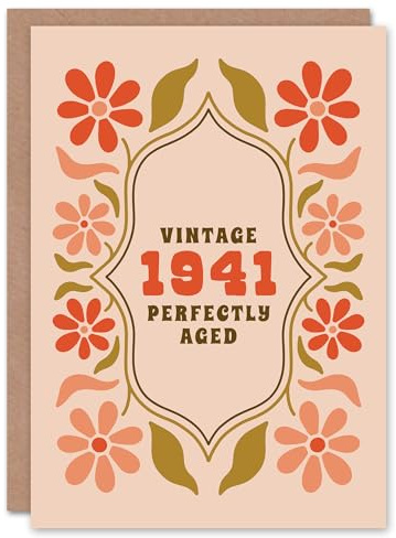 Artery8 Vintage Year Floral Flowers Her Born 1941 Aged 84 Years Old 84th Birthday Card Mum Gran Wife