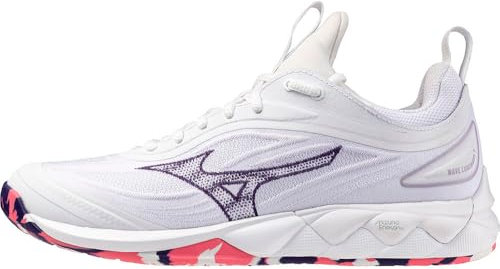 Mizuno Wv Lumin 3 Womens Netball Shoes White/Vl Ind/C Rs 6 UK