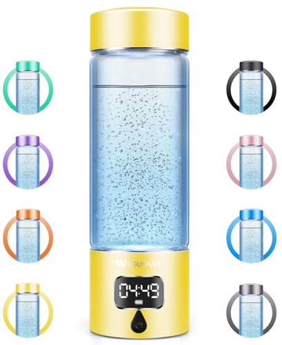 Hydrogen Water Bottle Generator with 4th Generation SPE/PEM Technology, Portable Hydrogen Water Ionizer Machine, Birthday,Xmas Gift for Husband,Wife,Lovers,Friends,Travel (Gold, 9.05in*Φ2.64in)