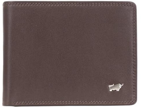 BRAUN BÜFFEL Herren Geldbörse aus echtem Rindsleder Golf mit RFID Schutz - Zetilose Geldbörse mit 8 Kartenfächern Edles Braun
