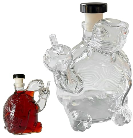 Xijobido Decanters for Alcohol,Glass Clear Turtle Home Decor | Animal Liquor Bottles Glass Decanter,for Dad Brother Birthday Christmas Wine Vodka Tequila Cocktail Brandy Home Bar Restaurant