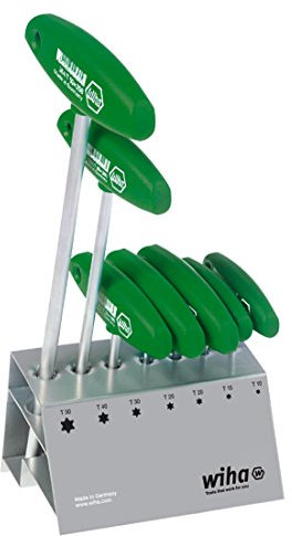 Wiha Stiftschlüssel mit Quergriff Set TORX® 7-tlg. mattverchromt im Werkbankständer (01348)