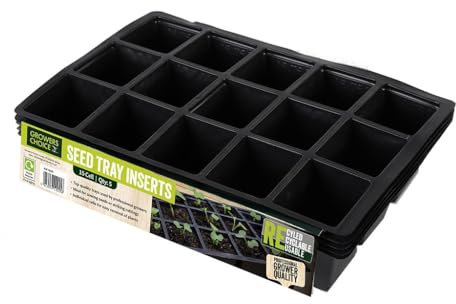 Bosmere Garden Care Seed Tray Inserts, 15 Cells, Pack of 5, N255, Black