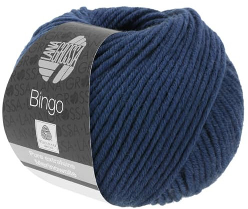 LANA GROSSA Bingo | Extrafeine Merinowolle waschmaschinenfest und filzfrei | Handstrickgarn aus 100% Schurwolle (Merino extrafein) | 50g Wolle zum Stricken & Häkeln | 80m Garn FB 147